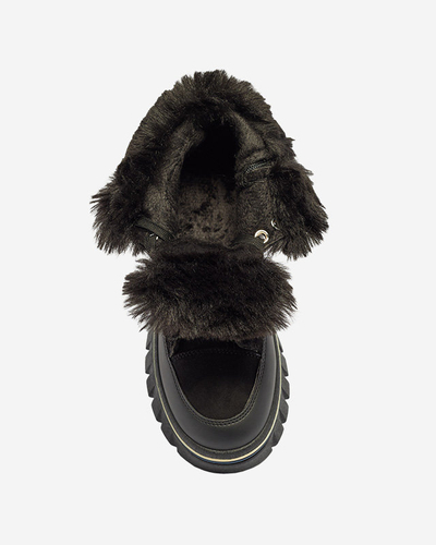 Black women's lace-up platform snow boots Neatesa - Footwear