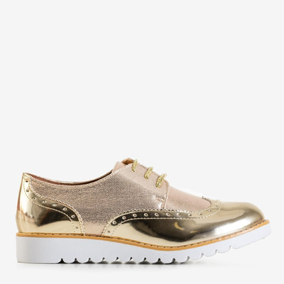 OUTLET Gold women's lace-up shoes Narvi - Footwear