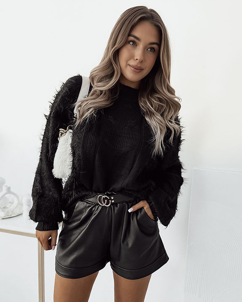 Royalfashion Черный женский свитер-покрывало