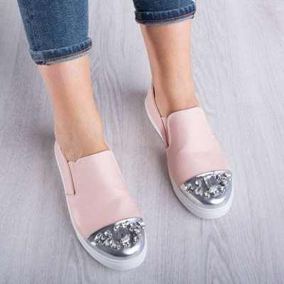 OUTLET Pink slip on with a decorative toe Theodara - Footwear