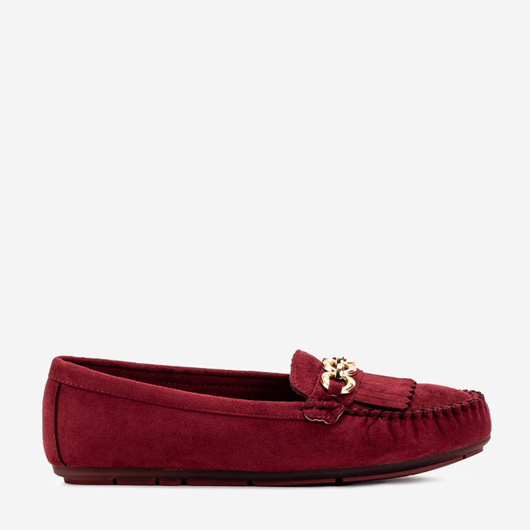 Terikala maroon eco-suede loafers for women - Footwear