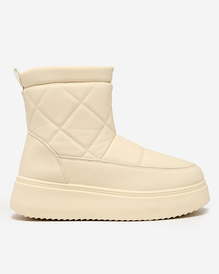 Royalfashion Bēšas krāsas sieviešu zābaki a'la sniega zābaki Kacecica