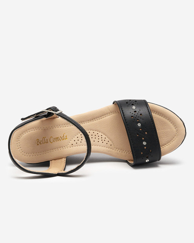 OUTLET Black women's wedge sandals Bellomia - Footwear