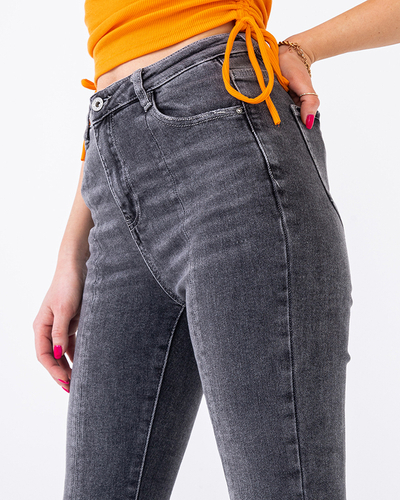 Dark gray straight women's jeans - Clothing