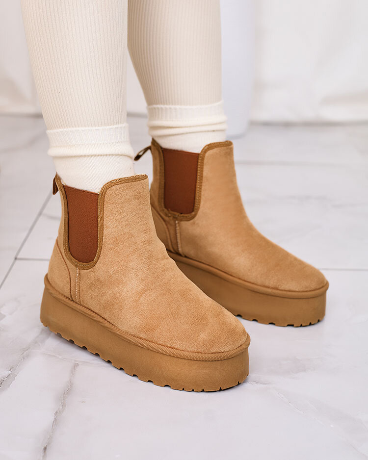 Royalfashion Brown women's platform snow boots Stiellsia