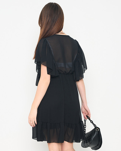 Women's black mini dress - Clothing