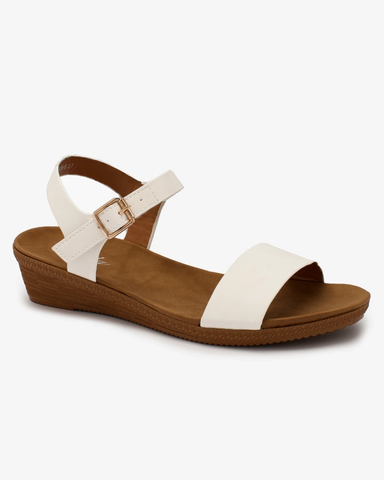 Royalfashion White women's eco-leather sandals Classy Stylish