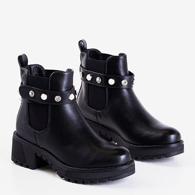 Black boots with decorations Kalkar - Footwear