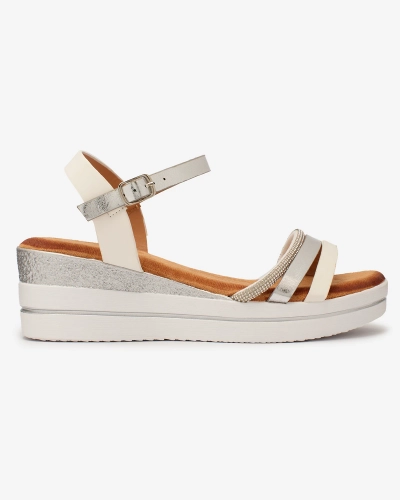 Royalfashion Sieviešu sudraba sandales Afocla silver anchor