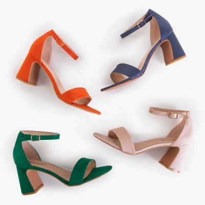 OUTLET Green women's high-heeled sandals Maniza - Footwear