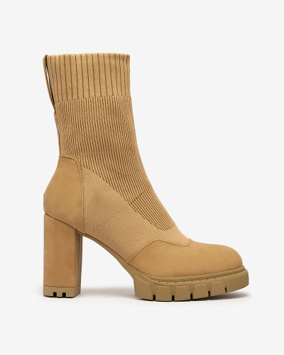Royalfashion Women's camel-colored Flexi Booties