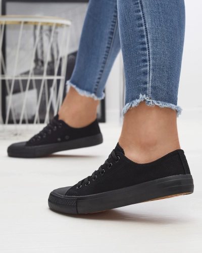 Black women's classic lace-up sneakers Ogisa - Footwear