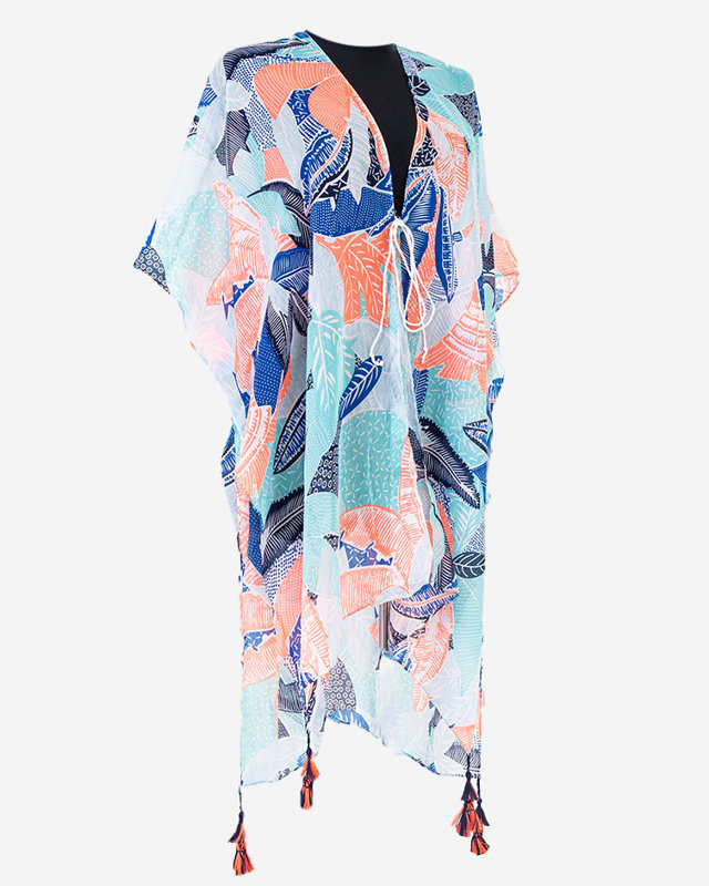 Ladies' blue leaf pareo - Clothing