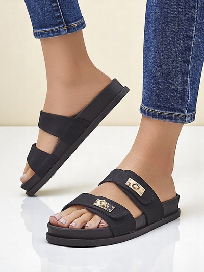 Royalfashion Women's slippers with decorative buckles Costes