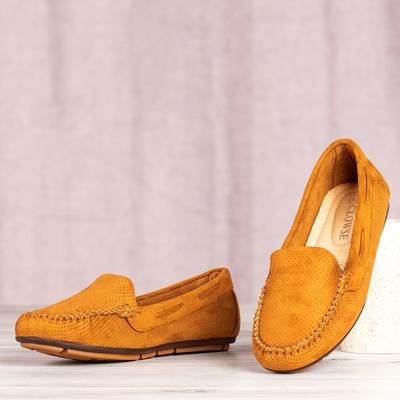 Brązowe mokasyny z ażurowym zdobieniem Eleonora - Obuwie