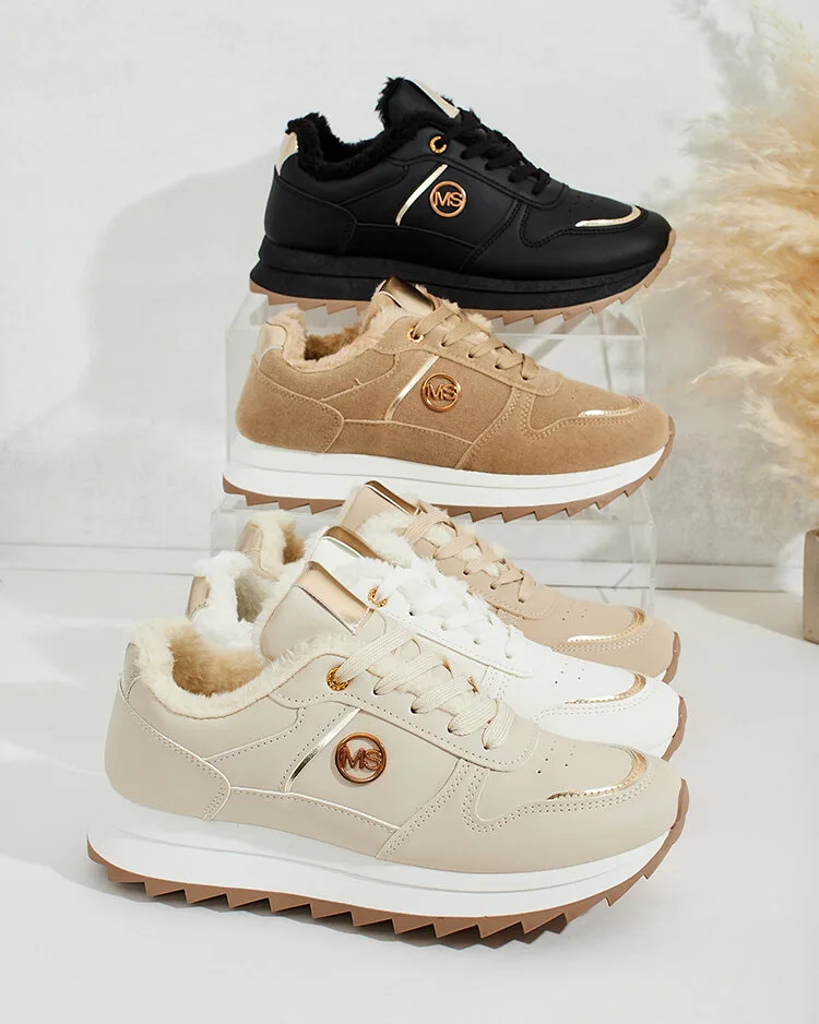 Royalfashion Siltas sieviešu kedas ar kažokādu Boris