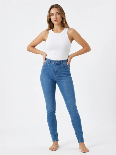Royalfashion Women's tapered cotton jeans