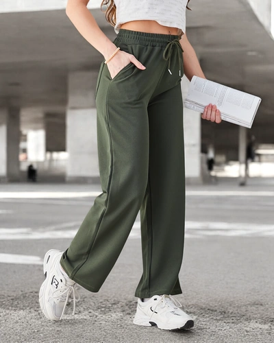 Royalfashion Простые женские брюки с завязками