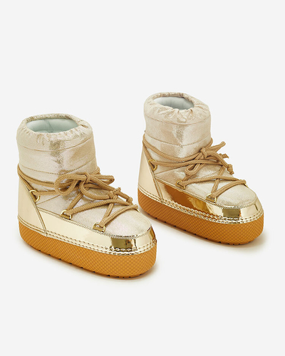 Royalfashion Sieviešu zelta sniega zābaki ar mežģīnēm Yevnoie