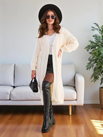 Royalfashion Knitted women's poncho sweater