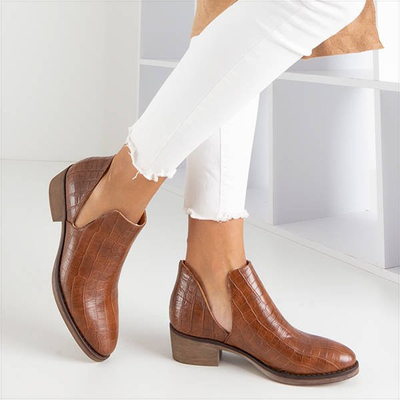 Brown snakeskin shoes with Piksen cutouts - Footwear