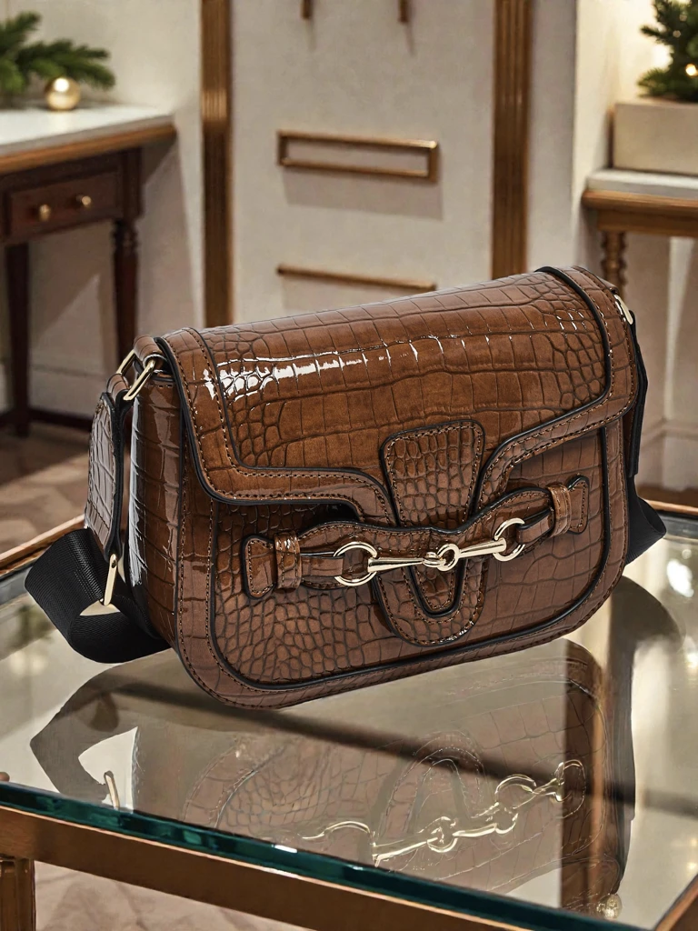 Женская сумка Aurora Темно-коричневая Кожаная Элегантная