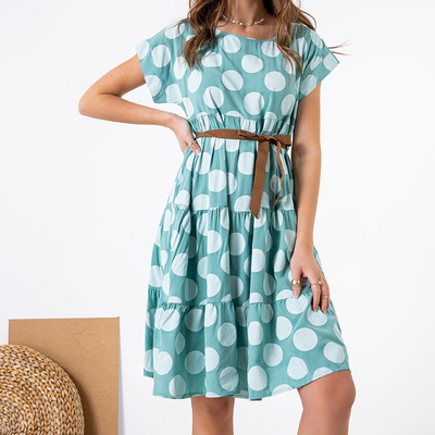 Women's green polka dot dress - Clothing