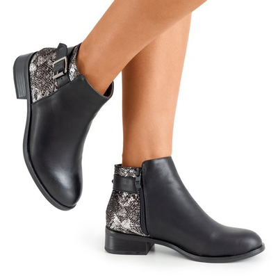 Black women's boots with flat heels Fireli - Footwear