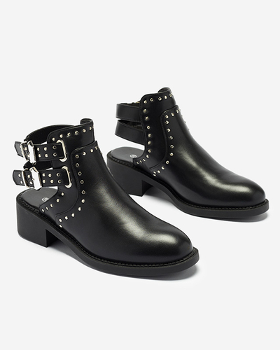 Royalfashion Черные женские сапоги с вырезами Dlagona