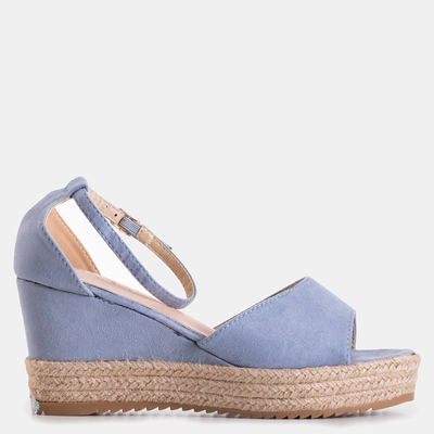 Blue women's wedge sandals Salome - Shoes