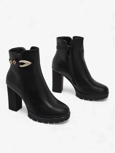 Naiste öko-nahast paksu kontsaga saapad Sylvar