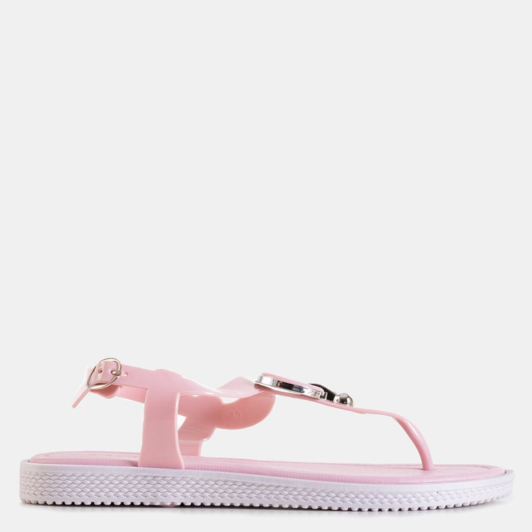 Rozā sieviešu sandales a'la flip-flops ar Dosala rotājumu - Kurpes