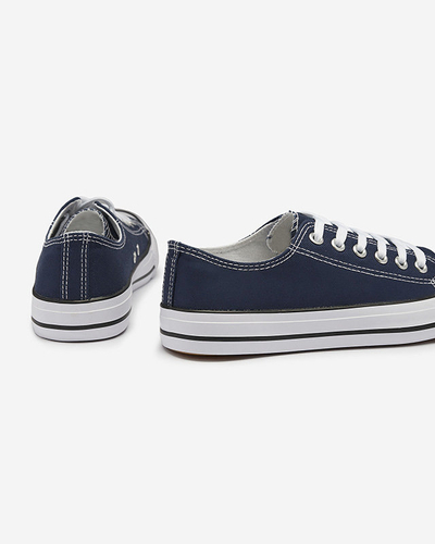 Navy blue women's classic lace-up sneakers Ogisa - Footwear