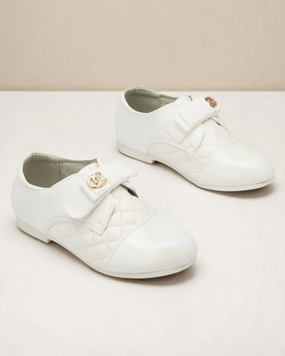 Royalfashion Girls' white quilted eco leather half shoes Mawert