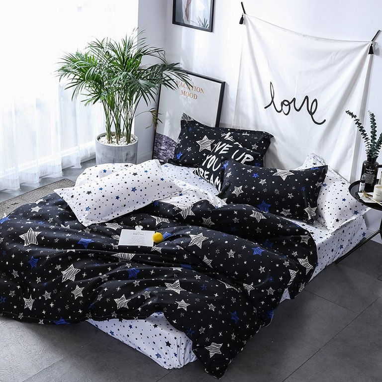 Bedding set with stars 160x200 4-piece set - Bed sheets