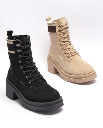 Light brown trapper boots on a post Koidoo- Obuwie