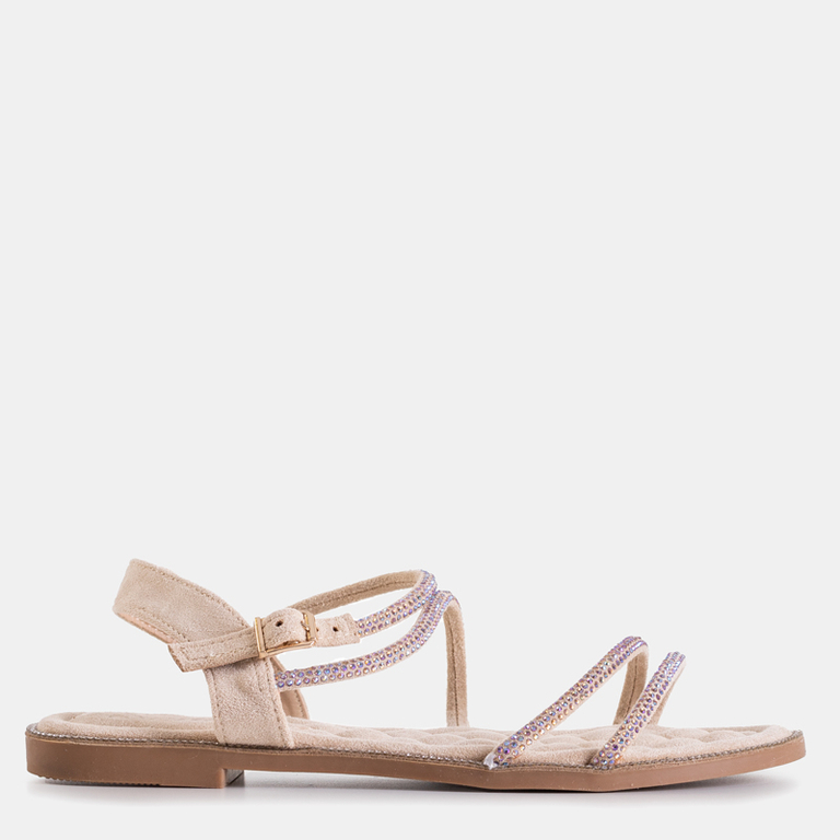 Pink women's sandals with cubic zirconias Swirelli - Footwear