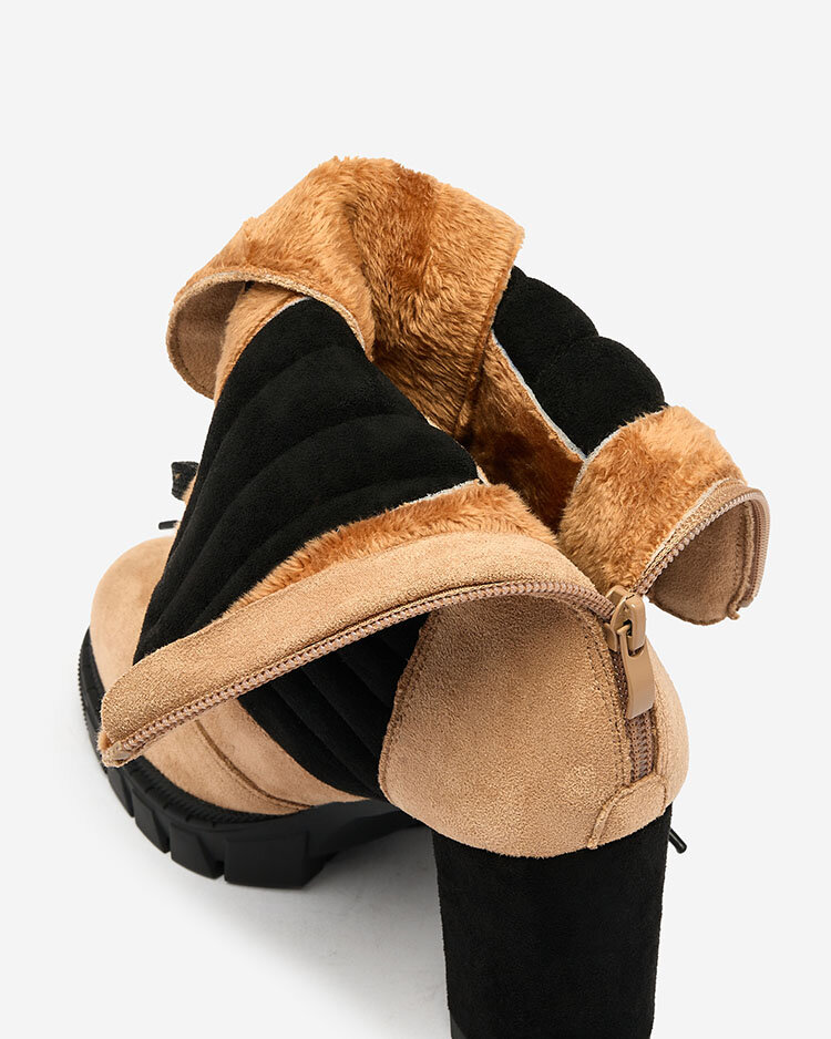 Royalfashion Light brown women's insulated Sehhra post boots