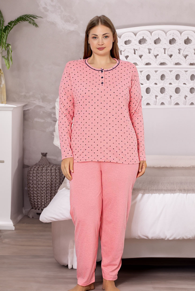 Royalfashion Women's Cotton 2-Piece Pajama Set with Hearts PLUS SIZE