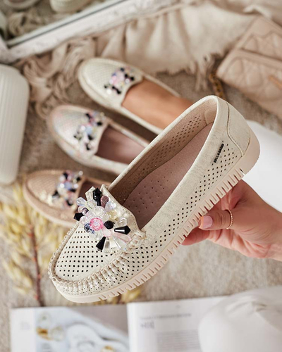 Royalfashion Sieviešu ažūra mokasīni ar pērlītēm Nasfali
