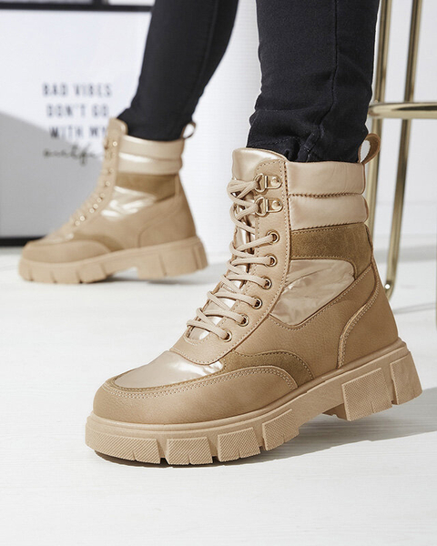 Gaiši brūni sieviešu zābaki Kasemi- Footwear