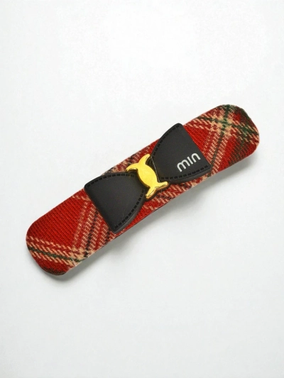 Royalfashion Checkered Hair Clip with Bow
