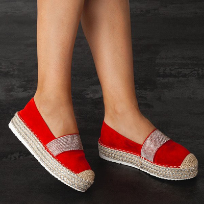 Red espadrilles on the Fiorda platform - Footwear