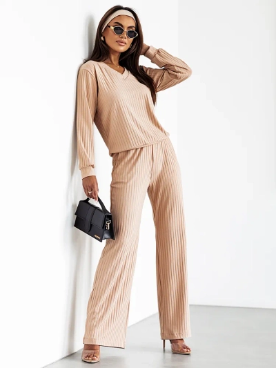 Royalfashion Женский ребристый хлопковый комплект