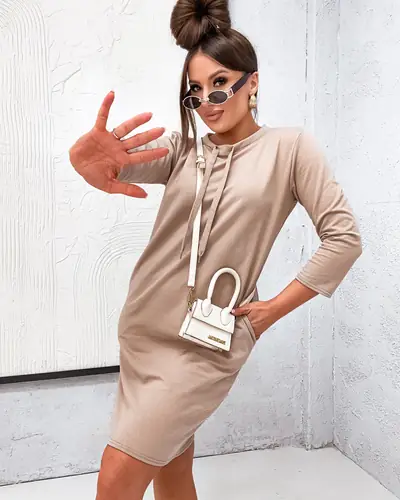 Royalfashion kokvilnas sieviešu auduma mini kleita