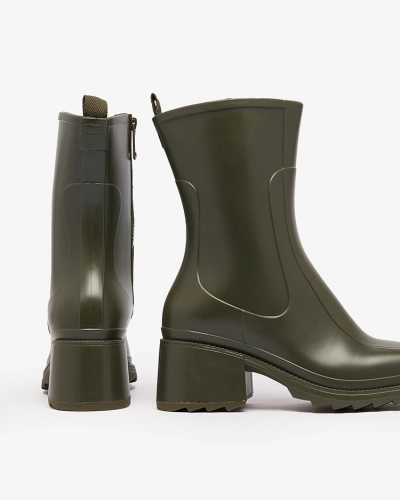 Royalfashion Dark green matte women's wellingtons a'la boots Tentiris