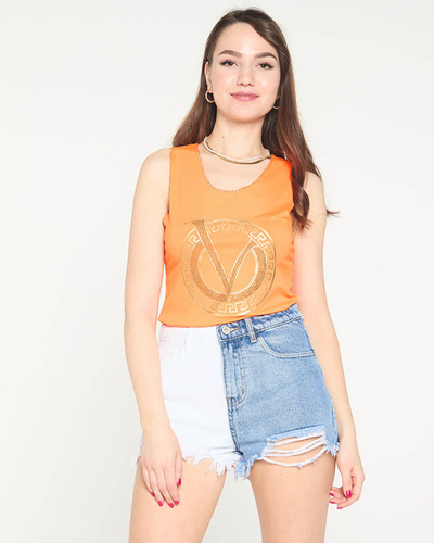 Orange print top - Clothing