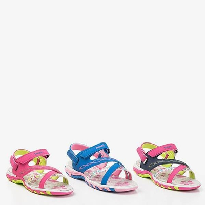 Navy blue and pink girls sandals Esteban - Footwear