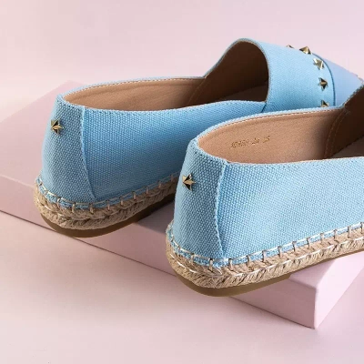 Blue women's espadrilles with Fraus stars - Footwear