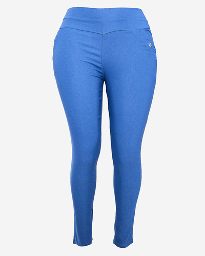 Zilas sieviešu tegingu bikses PLUS SIZE- Apģērbi